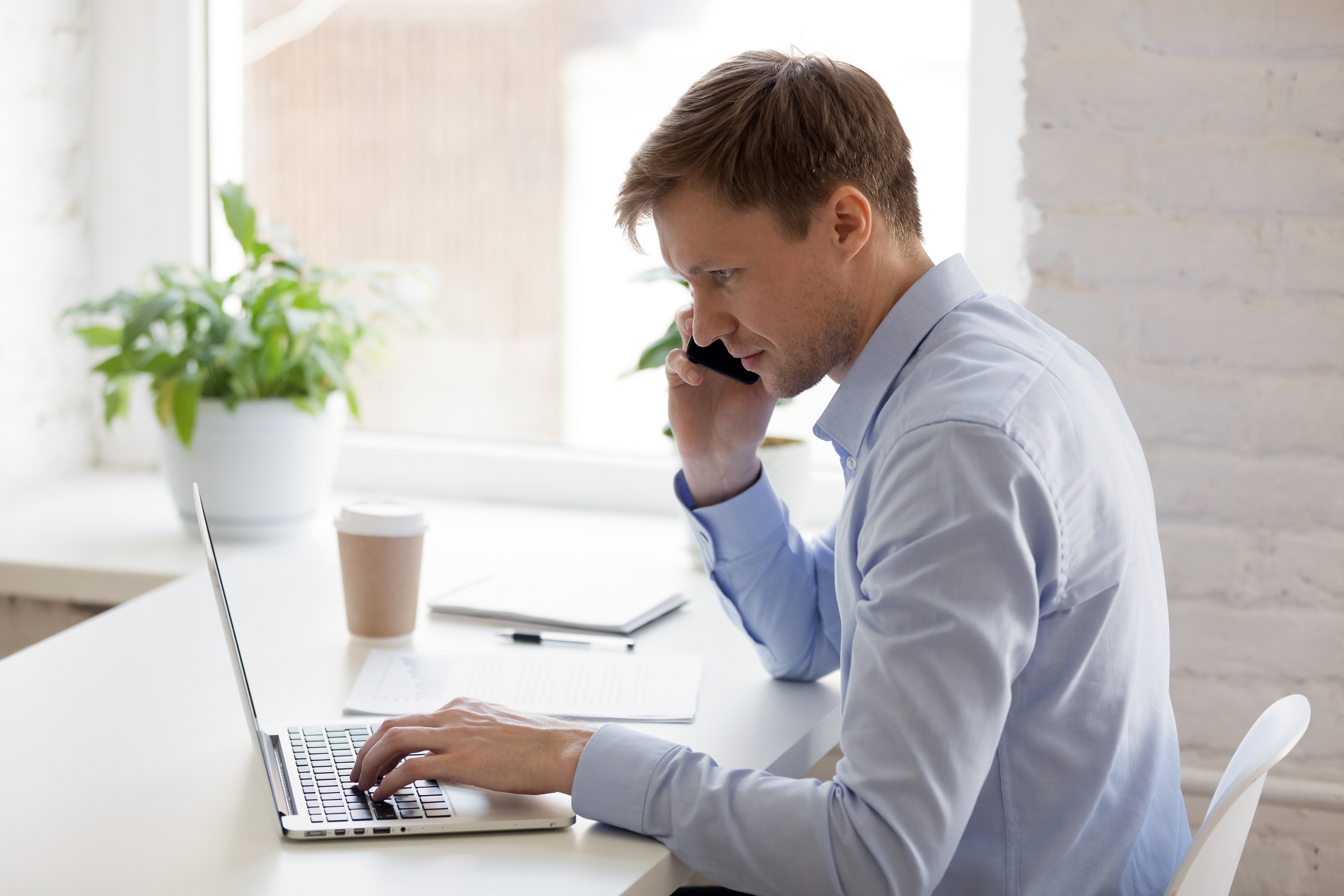 Man Using Laptop